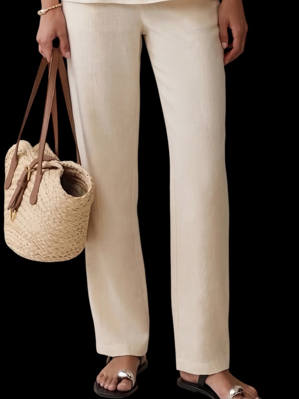 Few Moda Kourt Circe Linen Pant Beige NWT